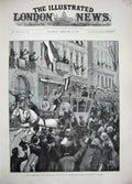 Antique Old Print 1894 Prince Bismarck Henry Prussia German Emperor Train 19th