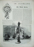 Old Antique Print 1894 United Service Club Pall Mall Card-Room Staircase 19th