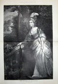 Original Old Antique Print 1894 Portrait Duchess Devonshire Joshua Reyns Art