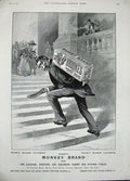 Original Old Antique Print 1896 Advertisement Monkey Brand Brookes Soap Cleaner