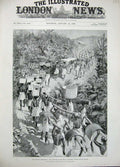 Old Antique Print 1896 Ashanti Expedition Royal Artillery Captain Benson 19th