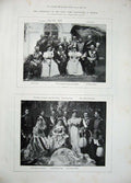 Original Old Antique Print 1896 Coronation Czar Moscow Prince Connaught Hesse