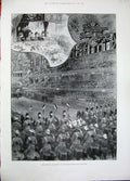 Original Old Antique Print 1896 Military Tournament Agricultural Hall Islington