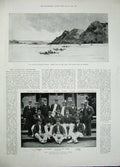 Old Antique Print 1896 War Troops Dongola Nile Australian Cricket Sport 19th