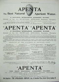 Original Old Antique Print 1896 Advertisement Apenta Apollinaris Water Hunyadi