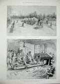 Original Old Antique Print 1896 Barnato Park Johannesburg Primrose GMining 19th