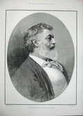 Old Antique Print 1896 Portrait Lord Leighton President Royal Academy Man 19th