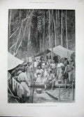 Original Old Antique Print 1896 Debatable Land British Guiana GProspecting Men