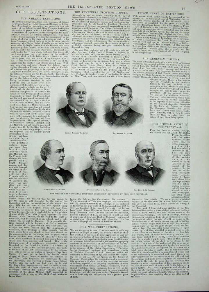 Old Antique Print 1896 Venezuela Boundary Commission Alvey White Brewer 19th