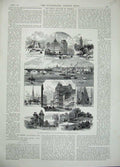 Old Antique Print 1896 St Louis Missouri America Cyclone Court Barracks 19th