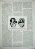 Original Old Antique Print 1896 Mrs Leach Doctor Missionary Murdered Tunis 19th