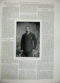 Old Antique Print 1896 Major-General Sir Frederick Carrington Man Photo 19th
