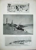 Old Antique Print 1896 Egypt Pigeon Houses Transport Boat Ship Montbard 19th
