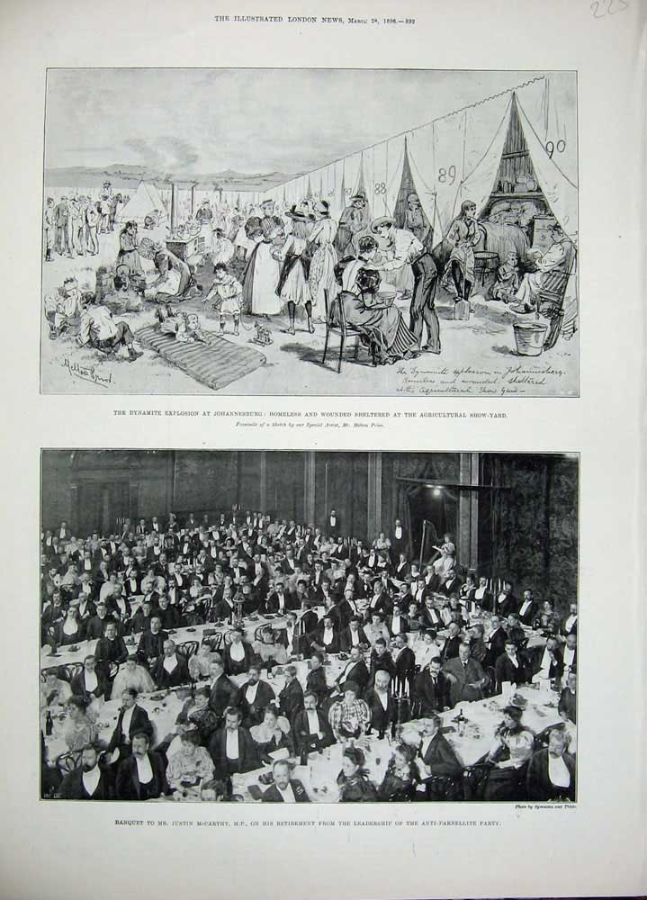 Original Old Antique Print 1896 Justin Mccarthy Johannesburg Agricultural Show