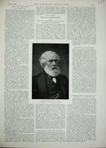 Old Antique Print 1896 Portrait Dr Samuel Wilks Royal College Physicians 19th