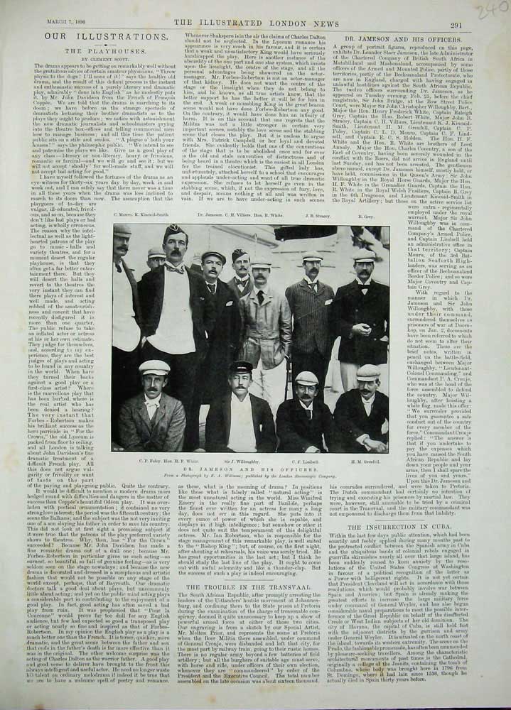 Old Antique Print 1896 Dr Jameson Officers Foley White Lindsell Grenfell 19th