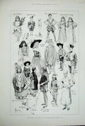 Old Antique Print 1896 Childrens Fancy Dress Ball Mansion House Costumes 19th