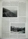 Antique Old Print 1896 Nubian Trade Arabs Bishareen Railway Snaefell Isle 19th