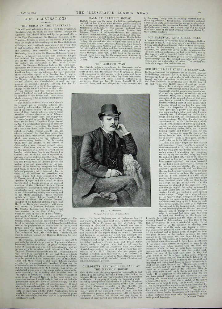 Old Antique Print 1896 South Africa War Ships Cape Good Hope Dr Jameson 19th