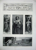 Old Antique Print 1896 Paintings Caresses Angel Mother Child Norfolk Sea 19th