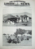 Old Antique Print 1896 Dongola War Bedouin Desert Khartoum Korosko Hills 19th