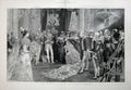 Old Antique Print 1896 Drawing Room Buckingham Palace London Queen King 19th