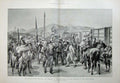 Old Antique Print 1896 Transvaal War Boer Army Train Pretoria Horses Men 19th