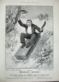 Antique Old Print *871 1896 Advertisement Brooke'S Monkey Brand Soap Cleaning