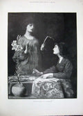 Original Old Antique Print 1896 Windsor Fry Fine Art Beautiful Woman Lady Book