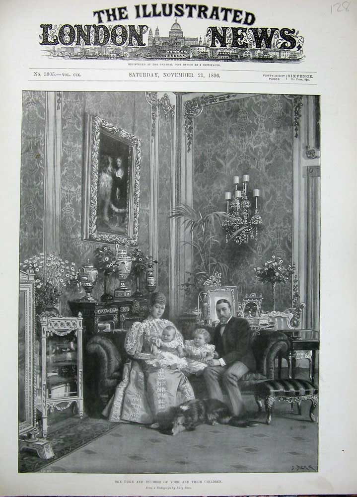 Old Antique Print 1896 Duke Duchess York Children Family Fine Art Steen 19th