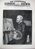 Original Old Antique Print 1896 Portrait President Royal Academy Artist Poynter