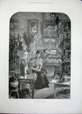 Original Old Antique Print 1896 Begg Fine Art Portrait Princess Boudoir House