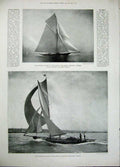 Original Old Antique Print 1896 Yachting Accident Solent Zedtwitz'S Ise Boat
