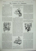 Original Old Antique Print 1896 Creation Pianoforte Veneering Tuning Stringing