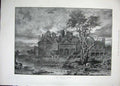 Old Antique Print 1896 Windsor Castle London Moated Grange Building Art 19th