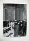 Antique Old Print 1896 Dongola Wady Halfa Camels Children Funeral Millais 19th