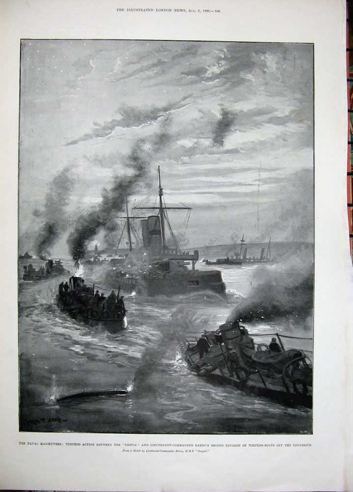 Old Antique Print 1896 Hindu Mohammedan Patan India Torpedo Ship Thetis 19th