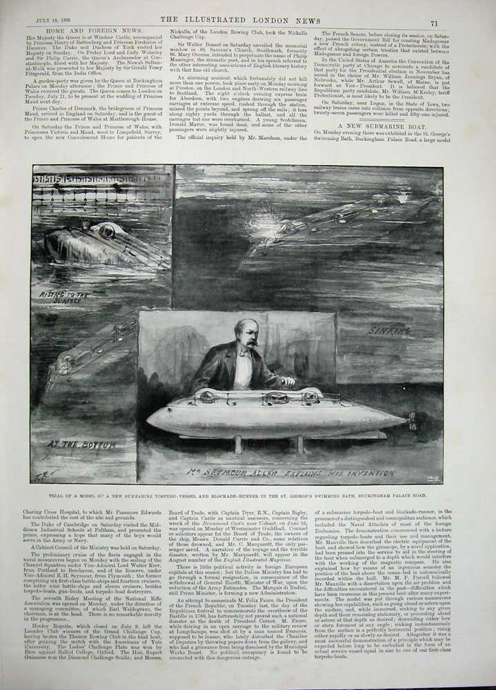 Old Antique Print 1896 Matabili And Mashona Revolt Submarine Model Allan 19th