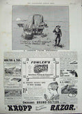 Old Antique Print 1896 Advertisement Kropp Razor Beecham Pills Revolver 19th