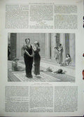 Original Old Antique Print 1896 Pro Leones Edward Radford Ladies Christian 19th