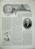 Old Antique Print 1896 Moss Hereford Schools Shrewsbury Library Cricket 19th