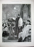 Antique Old Print 1896 Temple Archbishop Canterbury Westminster Creighton 19th