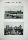 Original Old Antique Print 1896 Castle Britain Windsor Skipton Farnham Warwick
