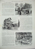 Antique Old Print 1896 Turkey Bombs Scutari Kassim Pasha Dongola Boat War 19th