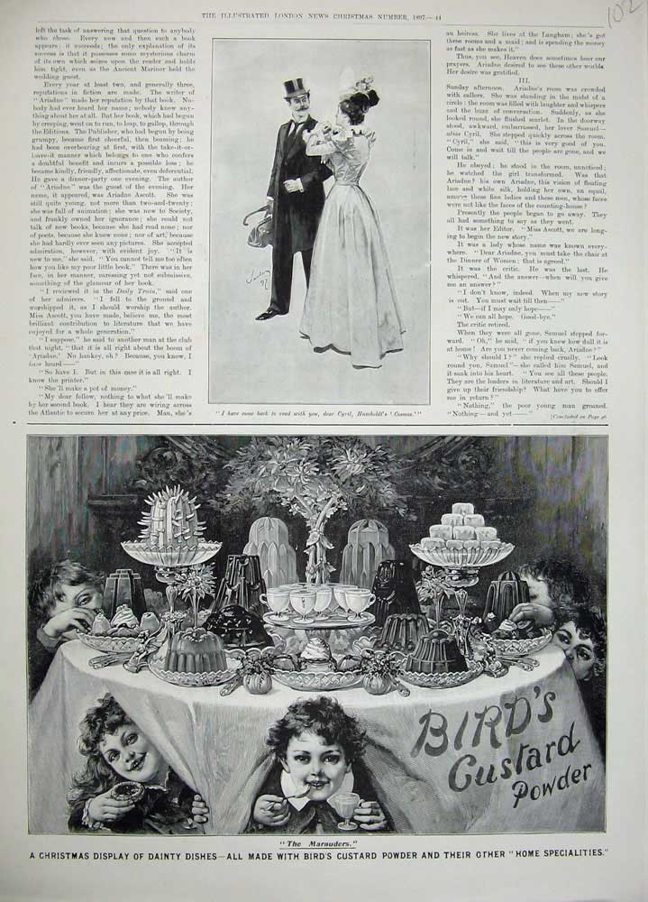 Original Old Antique Print 1897 Advertisement Bird'S Custard Powder Children