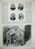 Old Antique Print 1897 Bishop'S Gate Lord Mayor Duckworth Wheeler Walton 19th