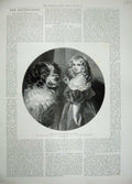 Old Antique Print 1897 Portrait Duchess Teck Little Girl Pet Dog Landseer 19th