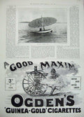Old Antique Print 1897 Cyclone Sail Boat Ogdens Cigarettes Advertisement 19th