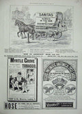 Old Antique Print 1897 Advertisement Sanitas Disinfectant Tobacco Bicycle 19th