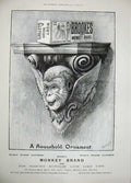 Original Old Antique Print 1897 Lady Child Saying Grace Dinner Brooke Monkey